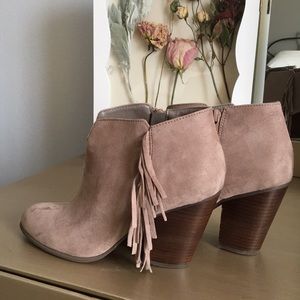 Fringe Tan/Nude Suede Booties